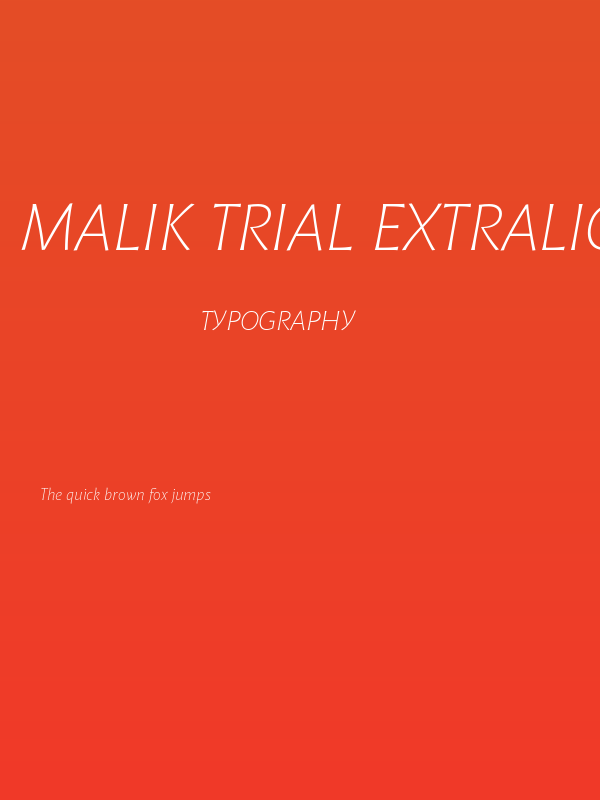Malik Trial Extralight Italic Poster