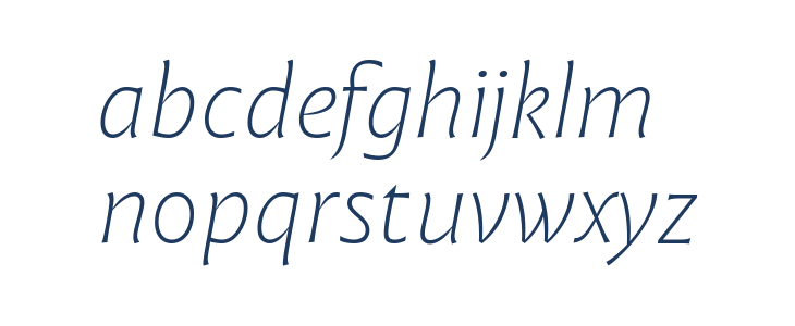 Malik Trial Extralight Italic Lowercase