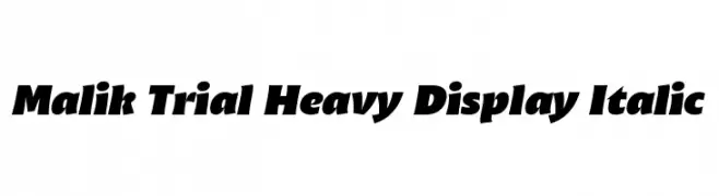 Malik Trial Heavy Display Italic  免费字体下载