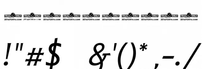 Malik Trial Italic Font OTHER CHARS