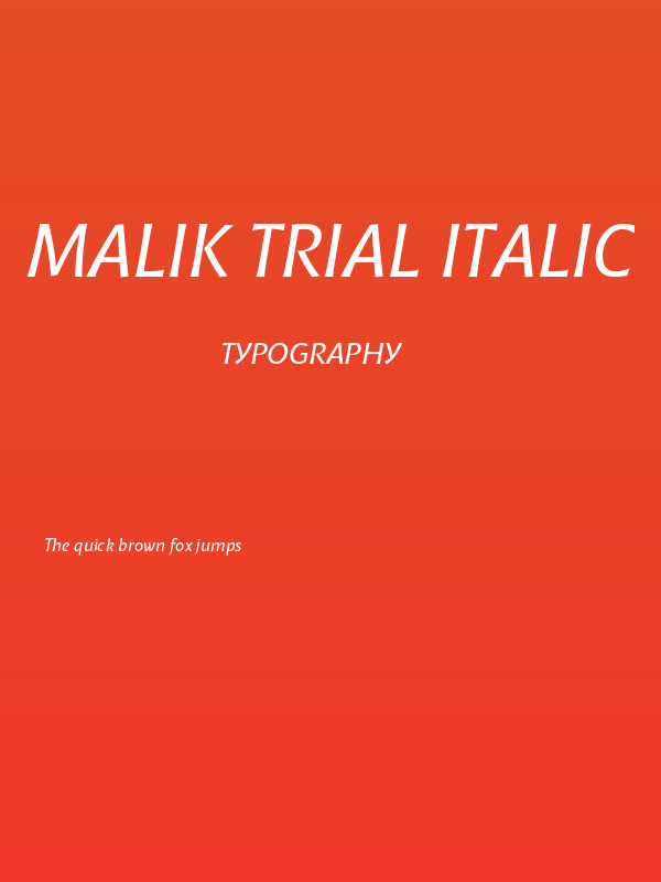 Malik Trial Italic Poster