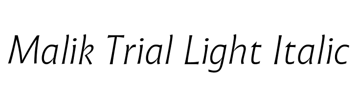 Malik Trial Light Italic  नि: शुल्क फ़ॉन्ट्स डाउनलोड