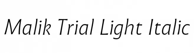 Malik Trial Light Italic  免费字体下载