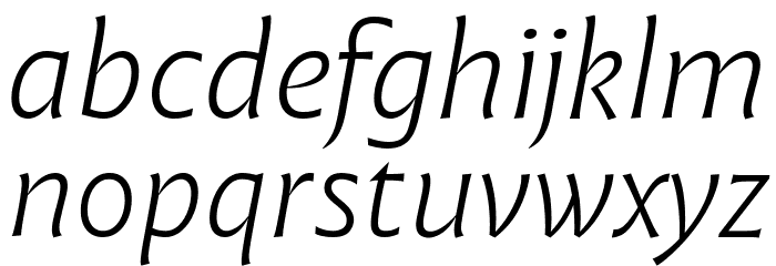 Malik Trial Light Italic Font LOWERCASE