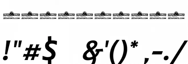 Malik Trial Medium Italic Font OTHER CHARS