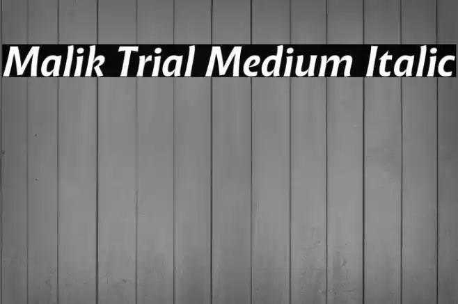 Malik Trial Medium Italic Font examples