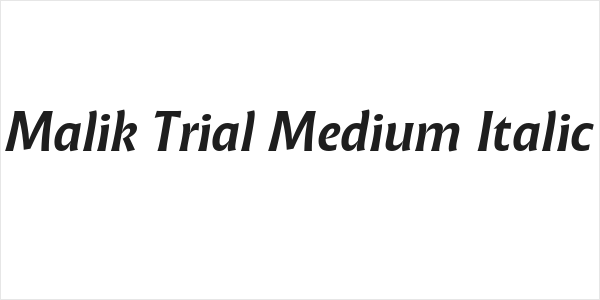 Malik Trial Medium Italic Logo