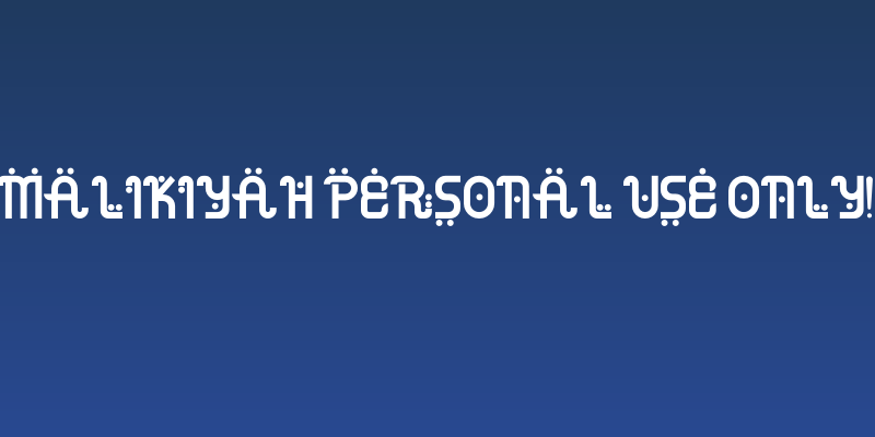 Malikiyah PERSONAL USE ONLY! Social Header