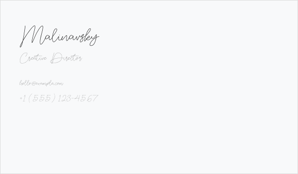 Malinavsky Business Card