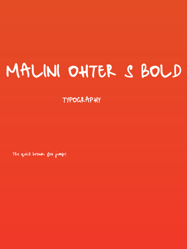 Malini Ohter S Bold Regular Poster