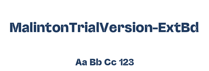 MalintonTrialVersion-ExtBd Font Preview