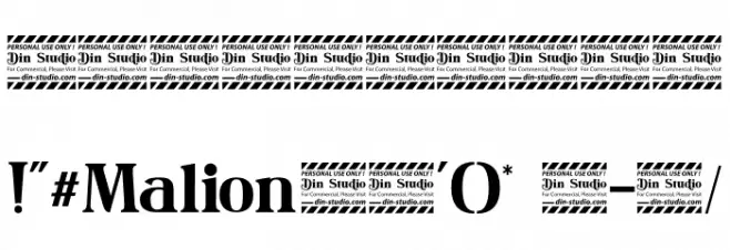 Malion Personal Use Font OTHER CHARS