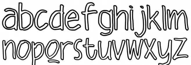 Malique Outline Caratteri MINUSCOLO