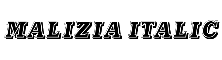 Malizia Italic  Скачать бесплатные шрифты