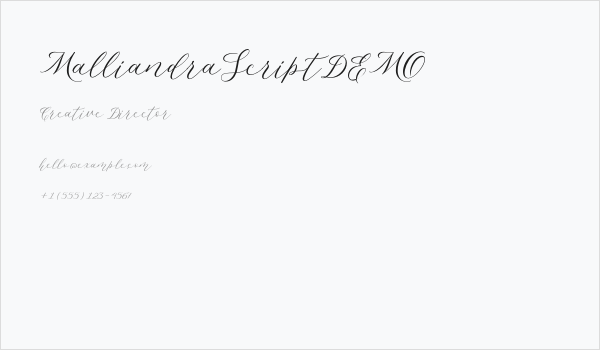 MalliandraScriptDEMO Business Card