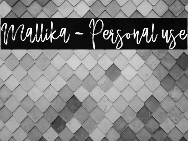Mallika - Personal use Font examples