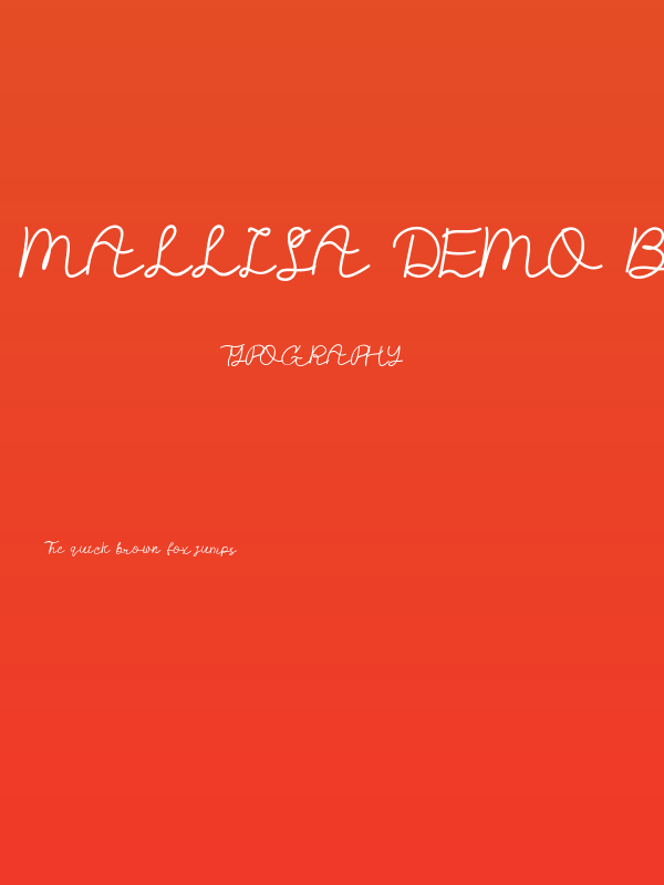 Mallisa DEMO Bold Poster