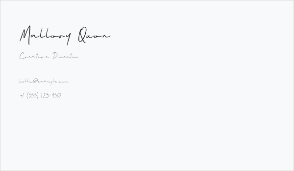 Mallory Quon Business Card