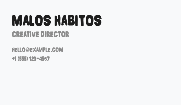 Malos Habitos Business Card