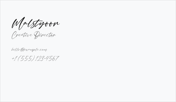 Malstyoor Business Card
