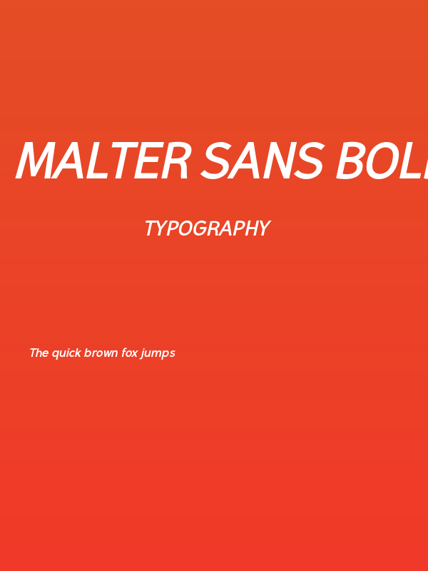 Malter Sans Bold Italic demo Poster