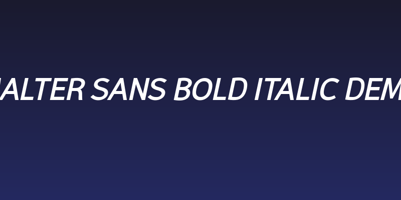 Malter Sans Bold Italic demo Social Header