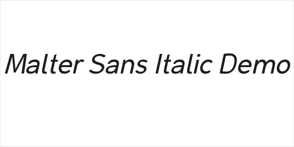 Malter Sans Italic Demo Logo