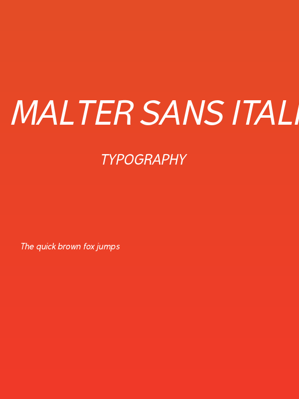 Malter Sans Italic Demo Poster