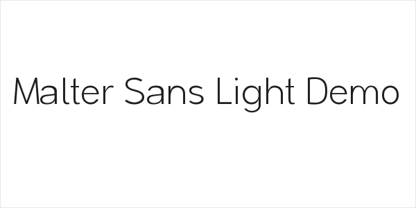 Malter Sans Light Demo Logo