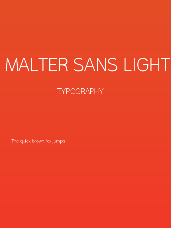 Malter Sans Light Demo Poster