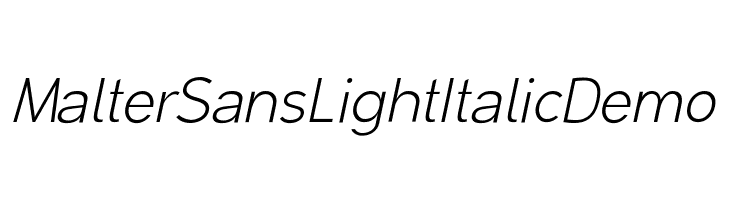 Malter Sans Light Italic Demo  font caratteri gratis