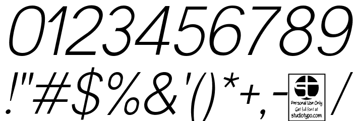 Malter Sans Light Italic Demo Font OTHER CHARS