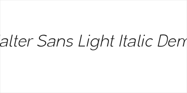 Malter Sans Light Italic Demo Logo