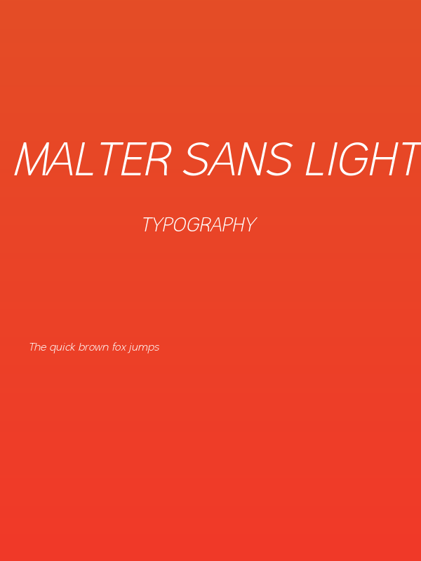 Malter Sans Light Italic Demo Poster