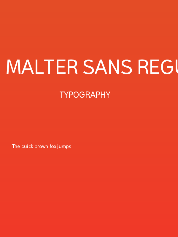 Malter Sans Regular Demo Poster