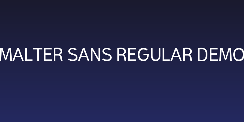 Malter Sans Regular Demo Social Header