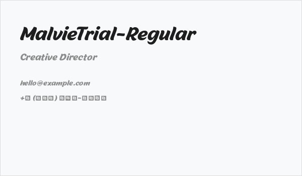 MalvieTrial-Regular Business Card