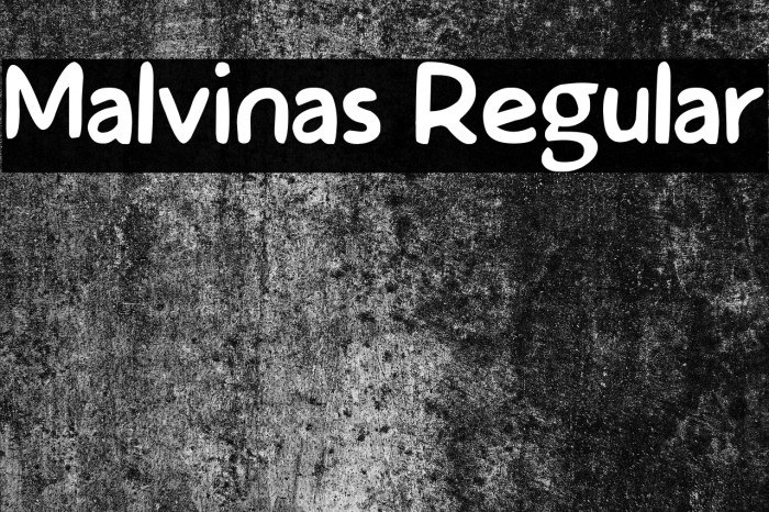 Malvinas Regular Шрифта examples