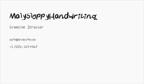 MalySloppyHandwriting Business Card