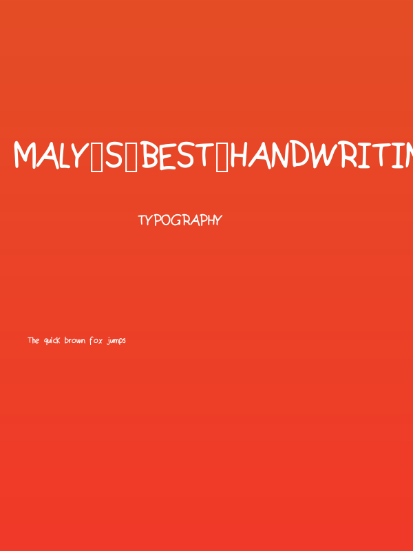Maly_s_Best_Handwriting Poster