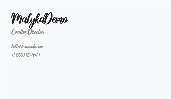 MalykaDemo Business Card