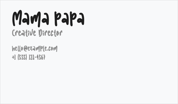 Mama papa Business Card