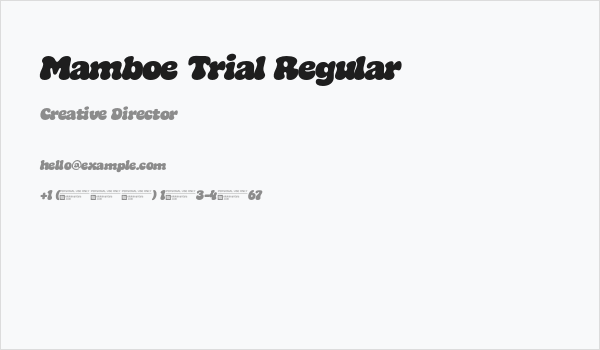 Mamboe Trial Regular Business Card