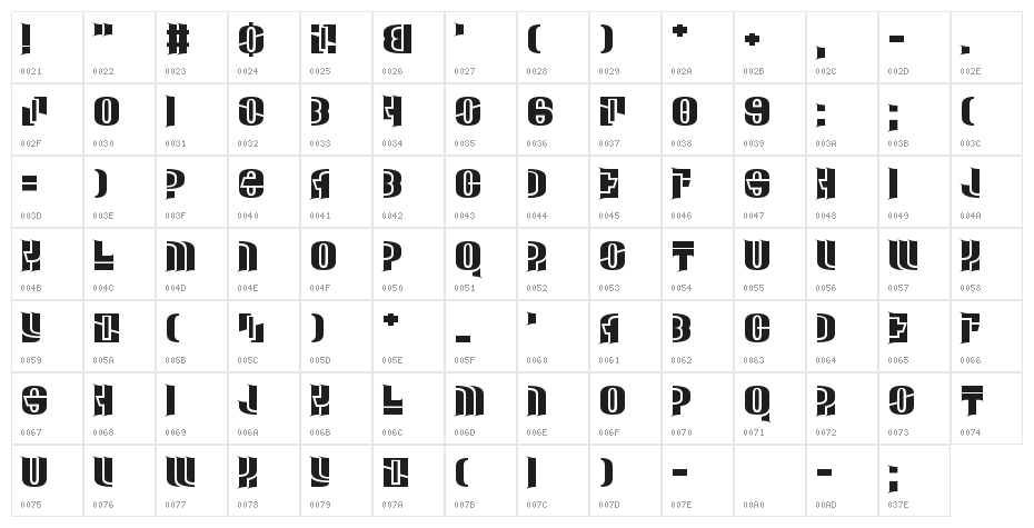 Man Down Character Map