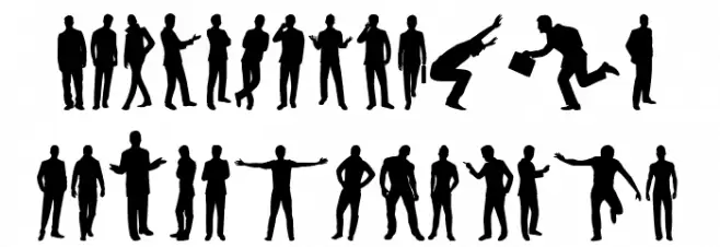Man Silhouettes Schriftart Groß