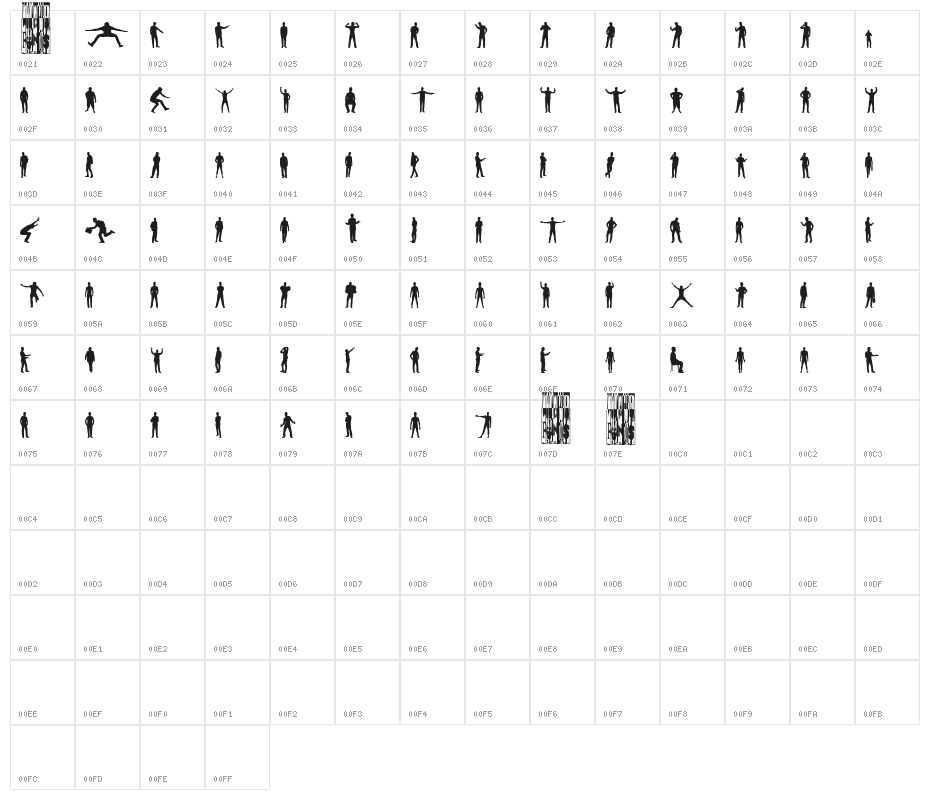 Man Silhouettes Character Map