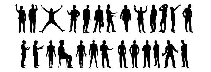 Man Silhouettes Font LOWERCASE