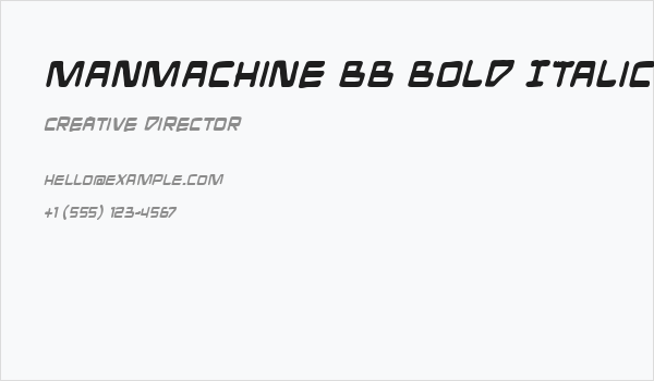 ManMachine BB Bold Italic Business Card