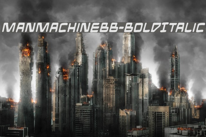 ManMachineBB-BoldItalic Font examples