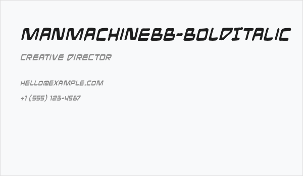 ManMachineBB-BoldItalic Business Card